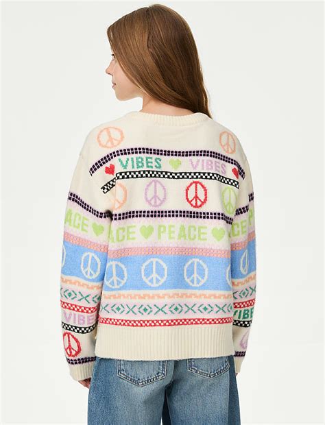 Buy Fair Isle Peace Jumper (2-16 Yrs) at Marks & Spencer