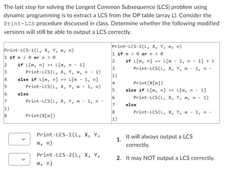 Image result for LCS Dynamic Programming