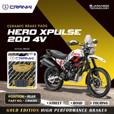 Ceramic Brake Pads For Hero Xpulse 200 4V - Rear - CRM281 - 1 Set