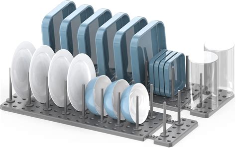 KWIZEAN Kitchen Cabinet, Plate Organizers for Cabinets, Adjustable ...