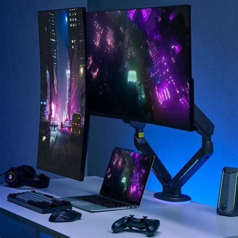 AVLT Dual 27”-43” RGB Gaming Monitor Arm Desk India | Ubuy