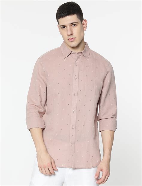 Buy Linen Rich Minimal Dotted Print Shirt at Marks & Spencer