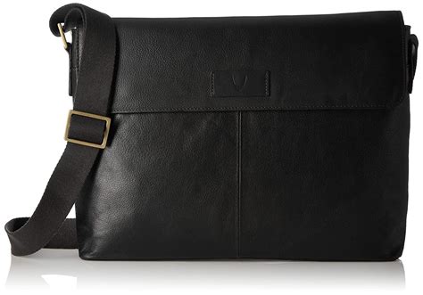 Hidesign Leather 38 cms Black Messenger Bag (EE Pluto 01) : Amazon.in ...