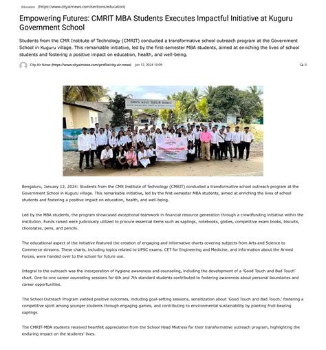 In The News - CMR University