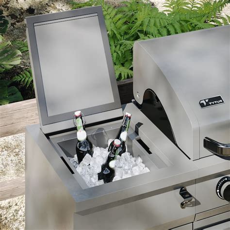 TYTUS Fresno Gunmetal + Carbon Wood 4-Burner Liquid Propane Gas Grill ...