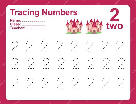 Premium Vector | Trace and write number for children Exercise for children to recognize the number