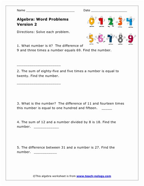 Number Word Problems Algebra 2 的图像结果