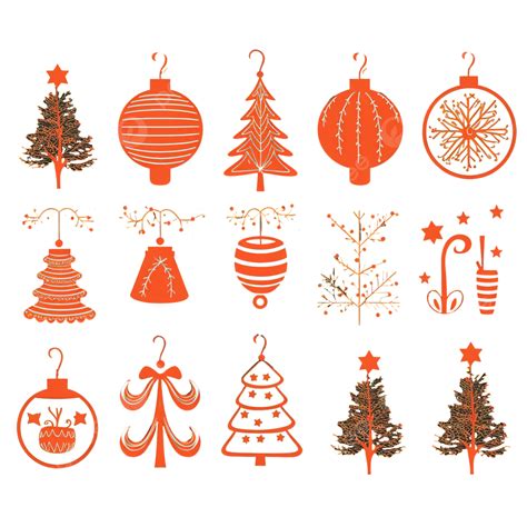 Collection Of Christmas Decorative Elements In Doodle Style, Christmas ...