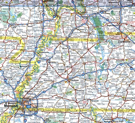 Map of I-69 interstate highway via Texas, Kentucky, Michigan with ...