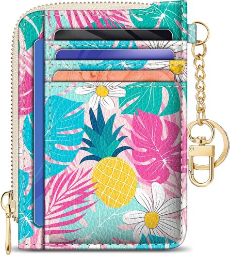 Amazon.com: GIANCOMICS Slim Wallet Credit Card Holder Women, Tropical ...