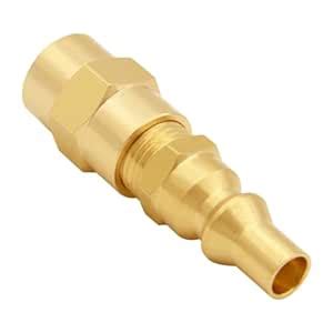 Uenede Solid Brass 1/4" NPT Male Threaded RV Propane Quick Connect + 1/ ...
