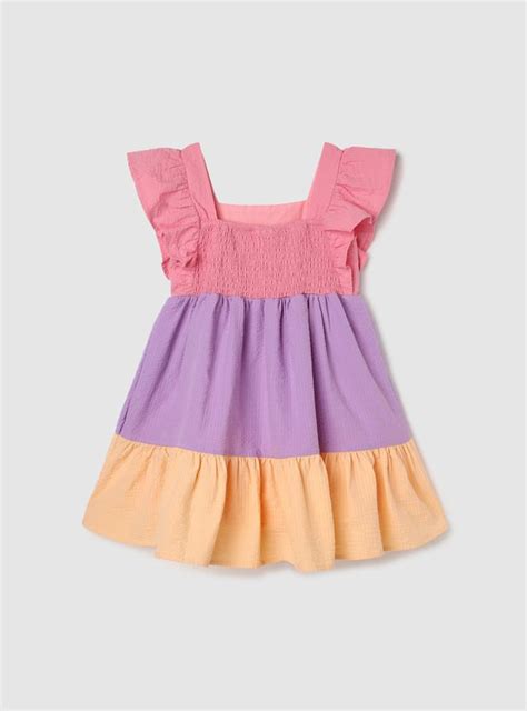 Buy Girls Colourblock Ruffled Tiered Dress Online at just Rs. 799.0 ...