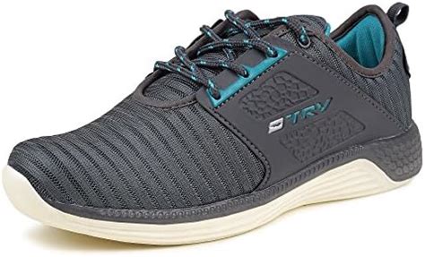 Buy TRV Sports Men's Sport Shoes Dark Gey & Sea Green(TRV-FLEXI-1-DGSG ...