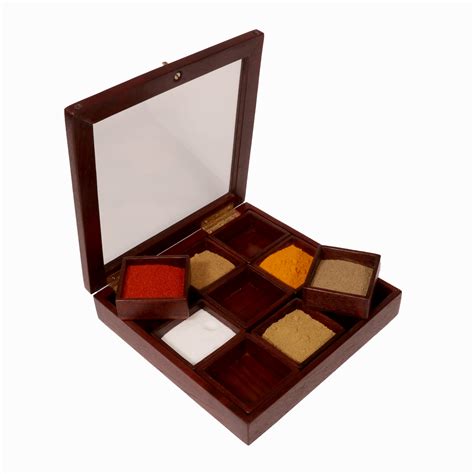 Solid Indian Teak wood Masala Box – Woodshala