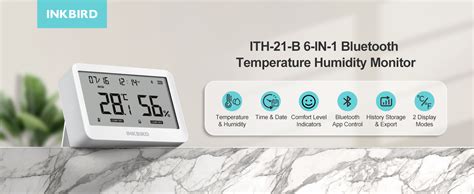 INKBIRD Bluetooth Smart Thermo-Hygrometer ITH-21-B Indoor Thermometer ...