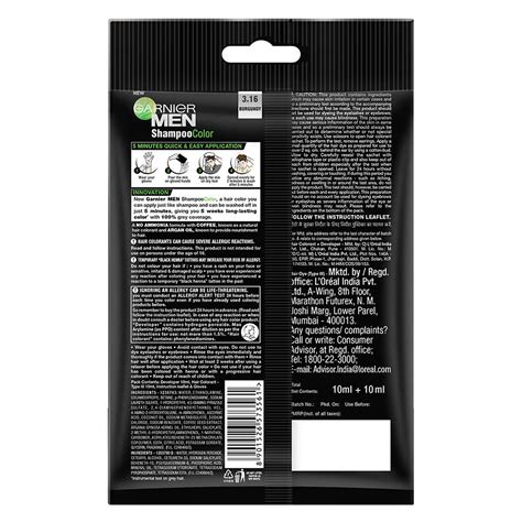 Garnier Men Shade 3.16 Shampoo Color, Burgundy, 1 Count Price, Uses ...