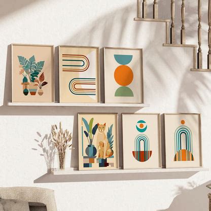Boho Wall Art Paintings with Frame for Living Room Bedroom Home and Of ...