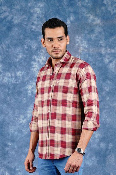 Mens Big Block Check Burgandy – Da stalker