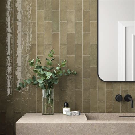 Zellige Antique Sage Ceramic Tile | Floor and Decor