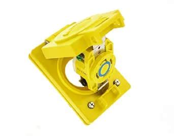 Leviton 69W75 30-Amp, 250 Volt- 3PY, Flush Mounting Locking Receptacle ...
