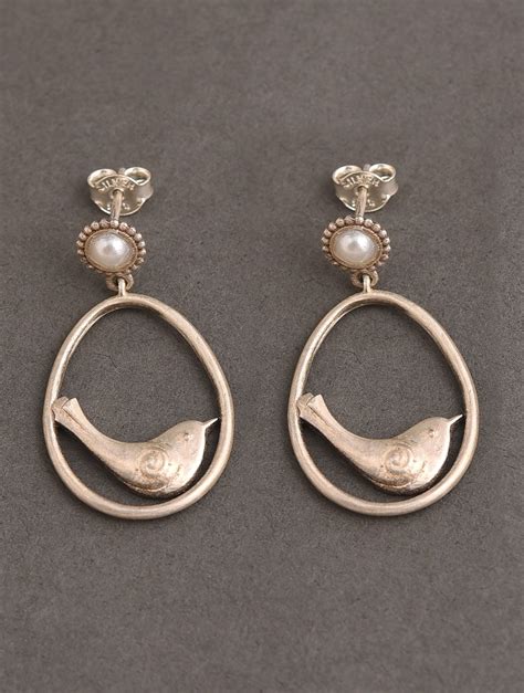 Shop Jaypore Women Tribal 925 Sterling Silver Drop Earrings for Women ...