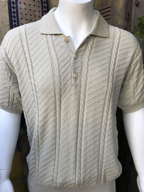 Mauro Sergio 80s Men's Cable Knit Shirt Size L/ Industria Argentina 70 ...
