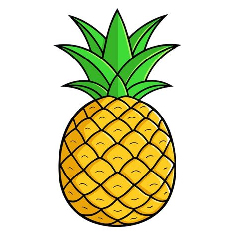 Pineapple clipart vector illustration | Premium Vector