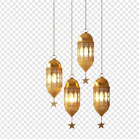 Gold Ramadan lanterns isolated on a transparent background | Premium AI ...