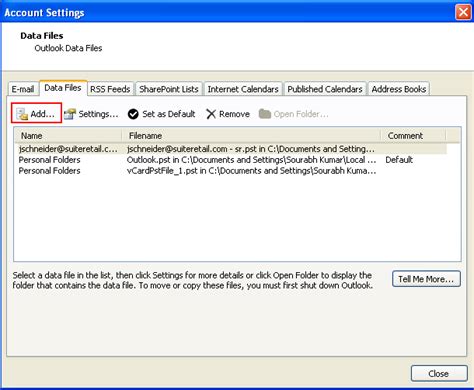 Image result for Outlook Add PST File