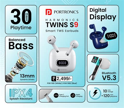 Buy Protronics Harmonics Twins S9 Wireless Earbuds With Dual Led ...