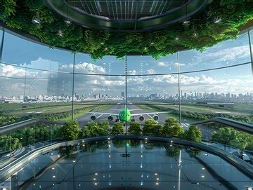 Green plane in ecofriendly environment | AI-generated image
