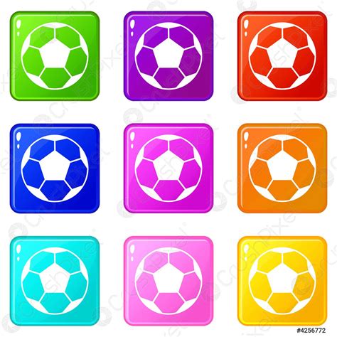 Voetbal pictogrammen 9 set - stock vector 4256772 | Crushpixel