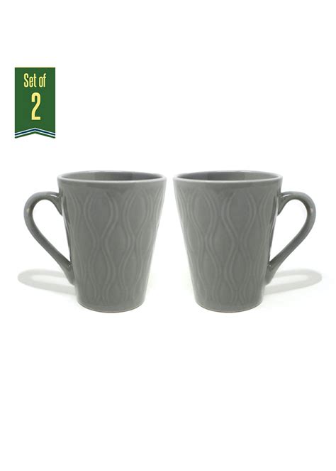Get Grey Curly Coffee Mug (Set of 2) at ₹ 399 | LBB Shop