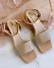 Nude Diamantine mid block heels – Shoe That Fits You
