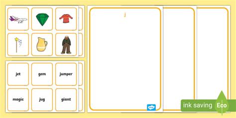 j Sound Family Sorting and Matching Activity Pack - Twinkl