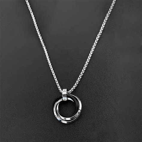 Buy Silver Plated Stainless Steel Anti Tarnish Triple Rings Black ...