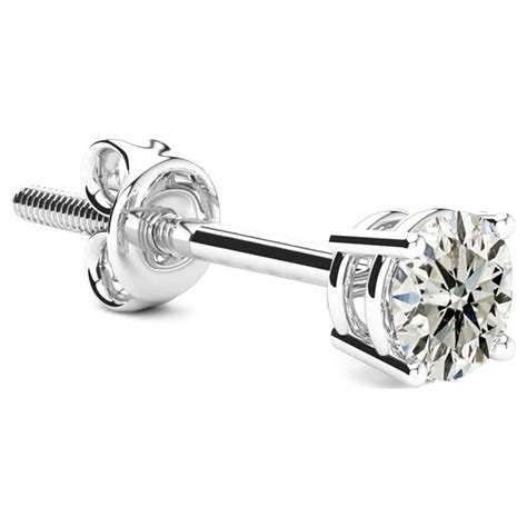 SuperJeweler 1/2 Carat Single Diamond Stud Earring in 14 Karat White ...