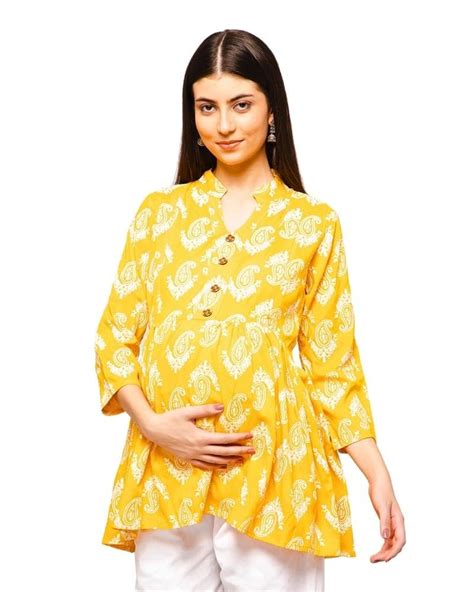 ZELENA Rayon Women's Maternity Feeding Tops for Mothers with Zip ...