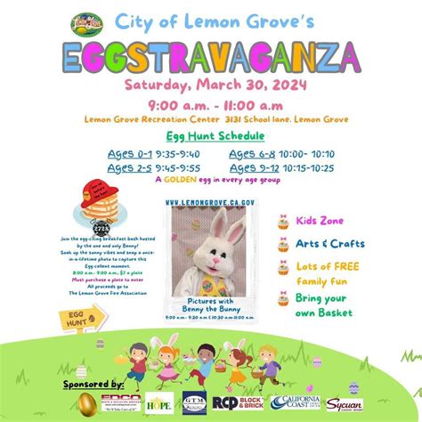 Lemon Grove EGGSTRAVAGANZA, Lemon Grove Rec Center, 30 March 2024 ...