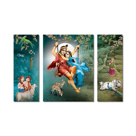 Rangoli New Shree Radha Krishna Ji on the Jhula Painting to Décor your ...