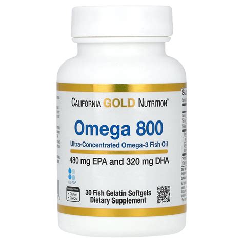 Buy California Gold tion Omega 800 Ultra-Concentrated Omega-3 Fish Oil ...