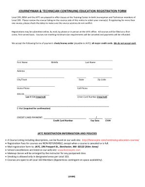 Fillable Online JOURNEYMAN & TECHNICIAN CONTINUING EDUCATION ...