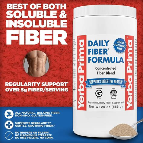 Yerba Prima Daily Fiber Formula - 20 oz Powder, Unflavored Blend of ...