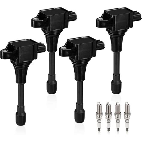 Nissan Spark Plugs Set Of 4 UF549 Ignition Coils With Iridium Spark ...