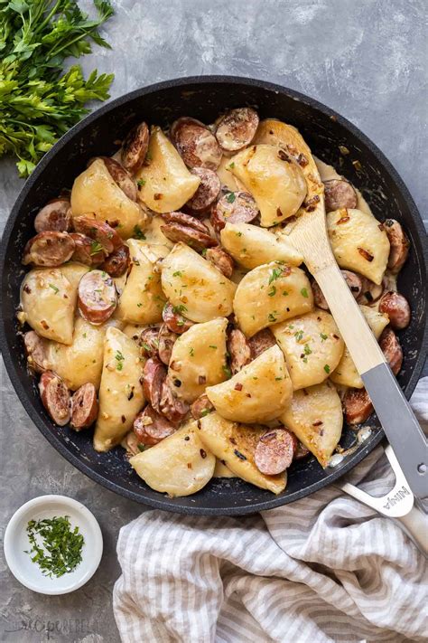 Perogies and Sausage Skillet - The Recipe Rebel
