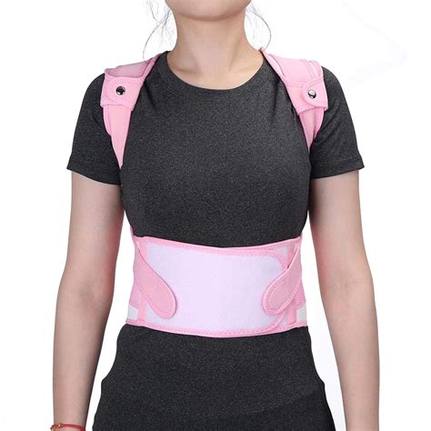 Buy Posture Corrector, Pink Back Waist Shoulder Supporting Posture ...
