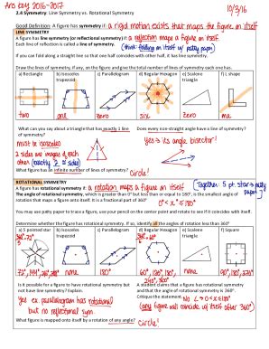 Fillable Online (Geometry) Line Symmetry and Rotational Symmetry Lesson ...
