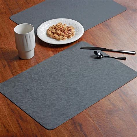 ASA Selection Rectangular Optic Rough Faux Leather Placemats, Set of 2 ...