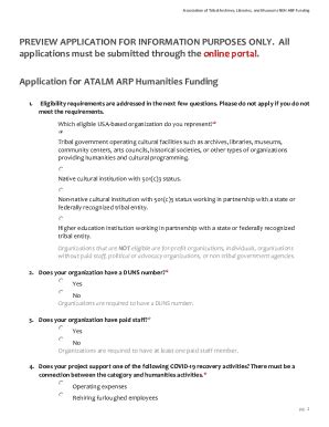 Fillable Online PREVIEW APPLICATION FOR INFORMATION ... - ATALM Fax ...