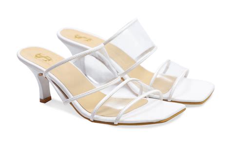 White Transparent mid heels – Shoe That Fits You